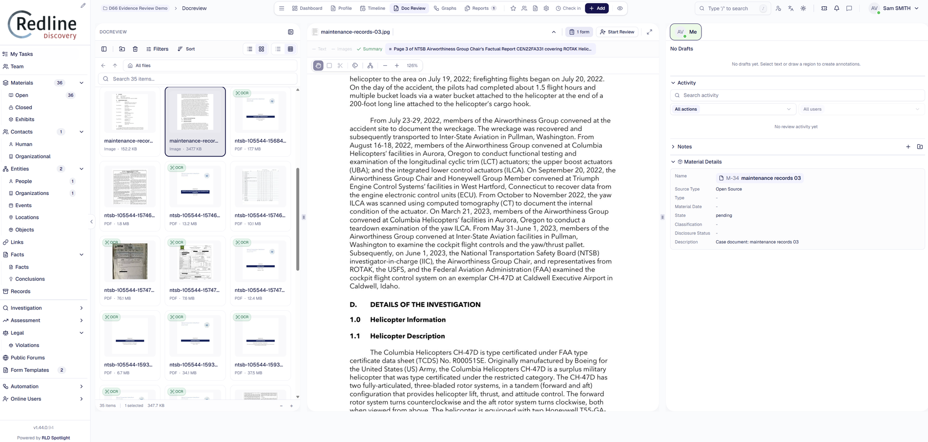 SPOTLIGHT — document review